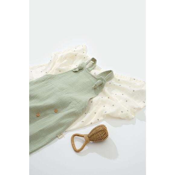 other Other - Organic Cotton Baby Overalls Green 9-12M GOTS Certified Romper